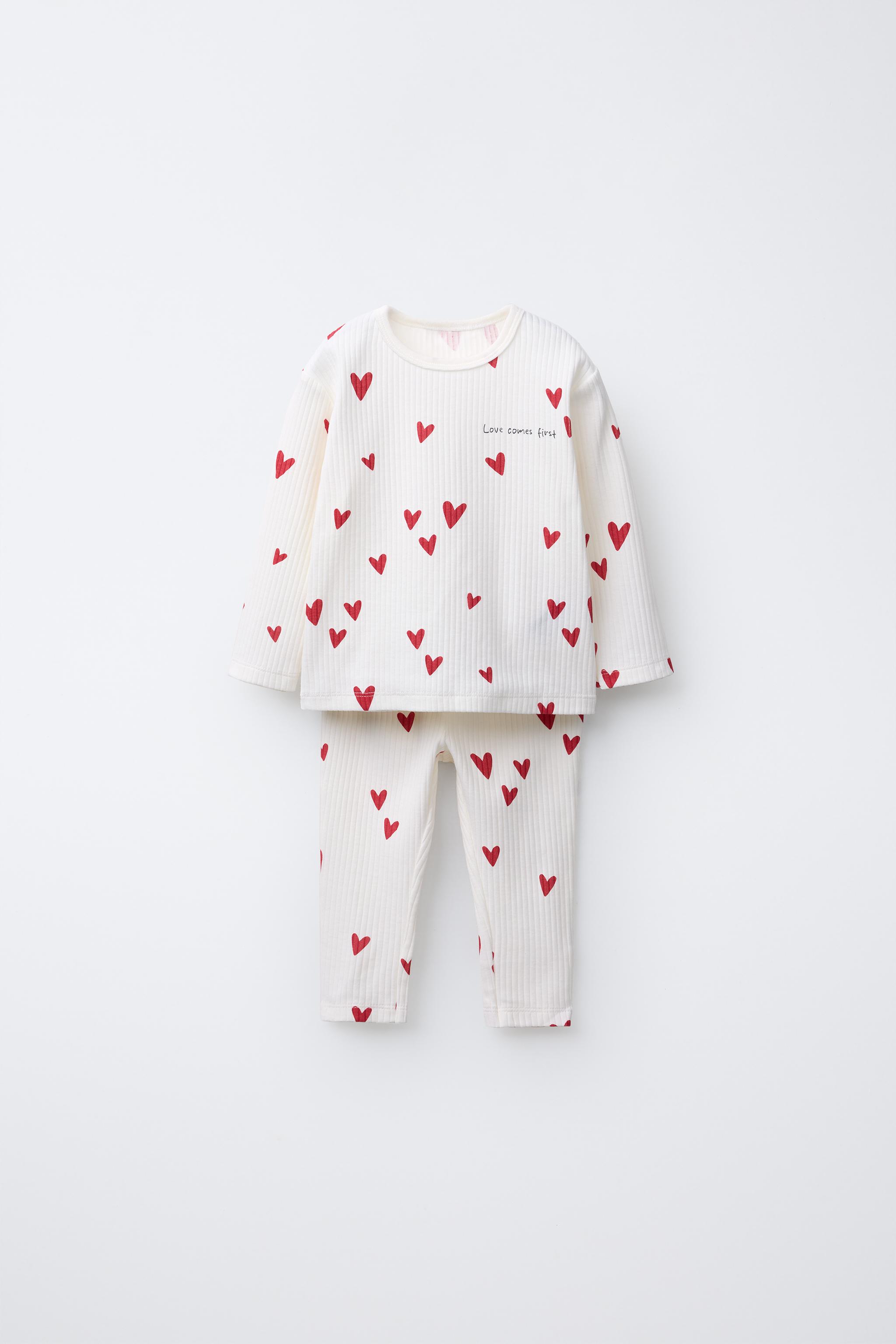 『1年保証』 エクリュ - 2～6歳/ハート柄パジャマ | 日本 / Japan ZARA ルームウェア・パジャマ