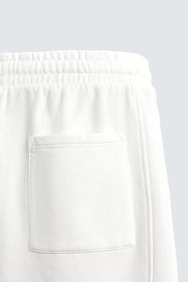 SHORT DE JOGGING BASIQUE DÉLAVÉ - Blanc de Zara - Image 8