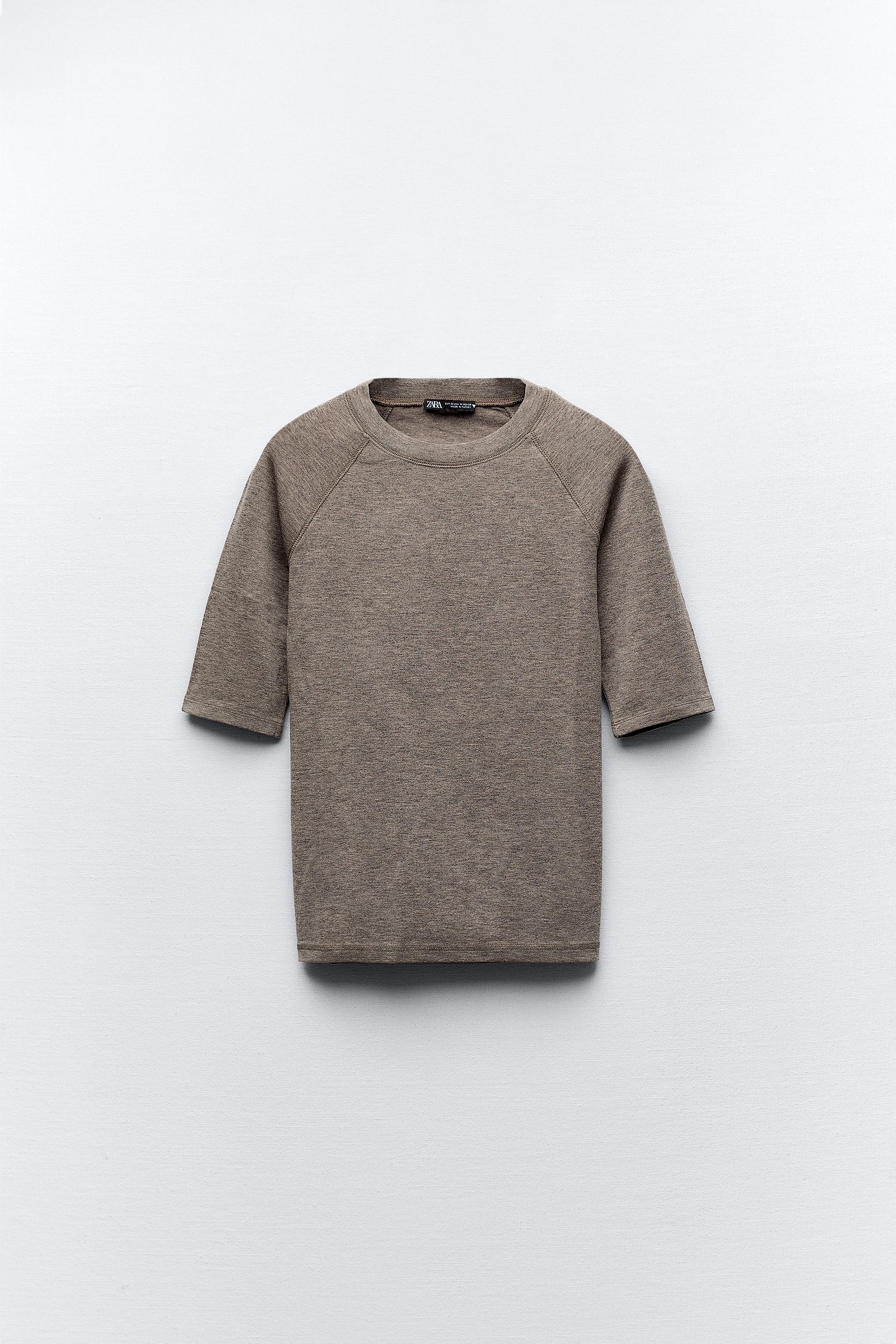 メランジグレーTシャツ - ミンクマール | ZARA Japan / 日本