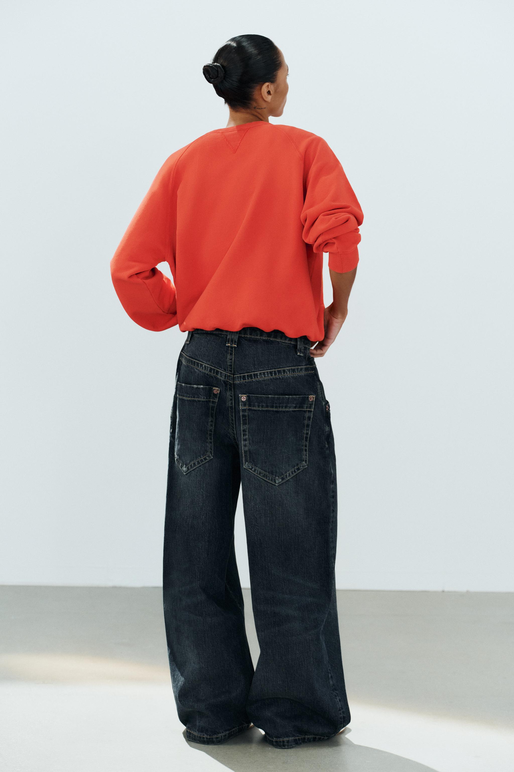 Женские худи Zara WASHED-EFFECT SWEATSHIRT — фото 4