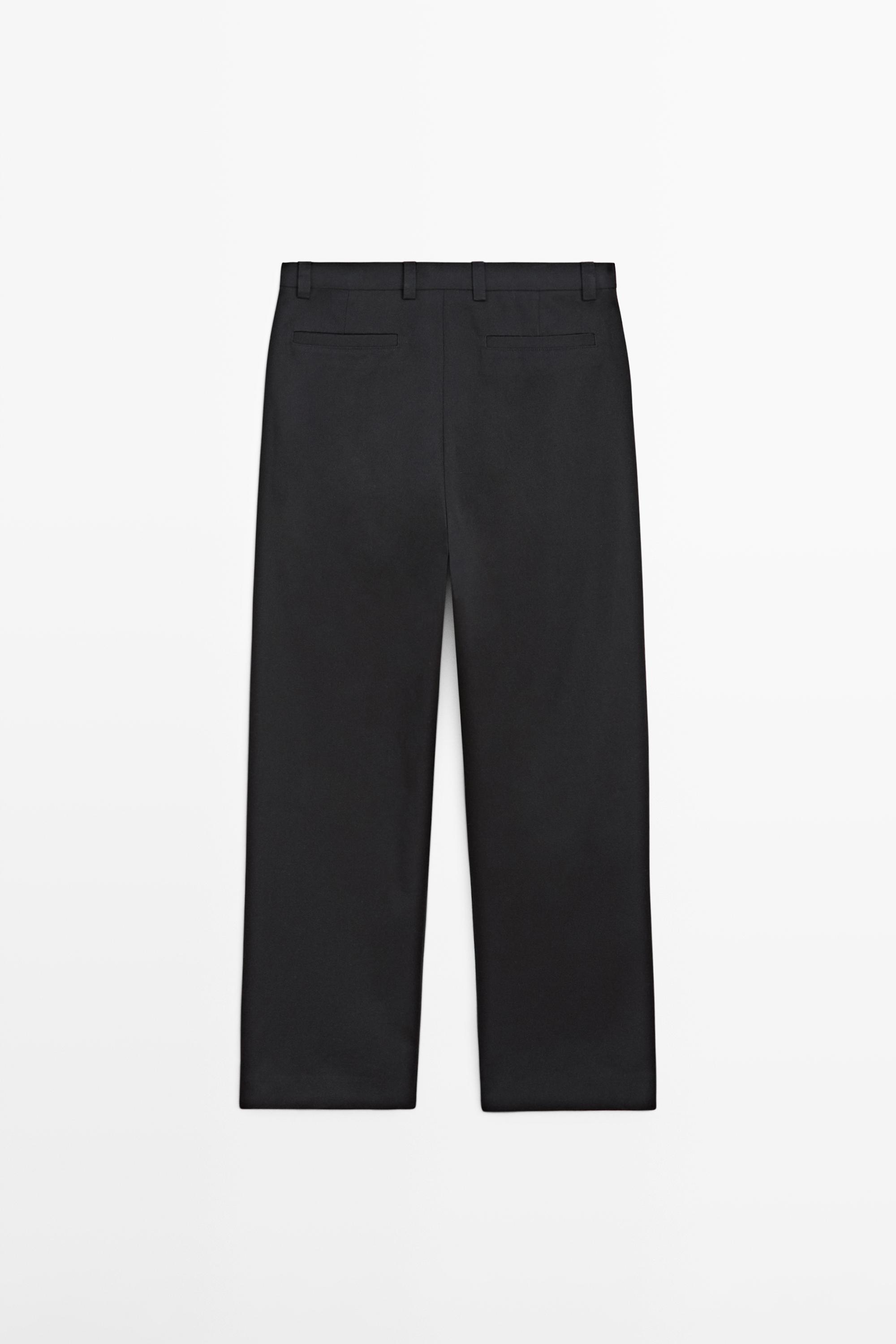 Cotton trousers with darts
