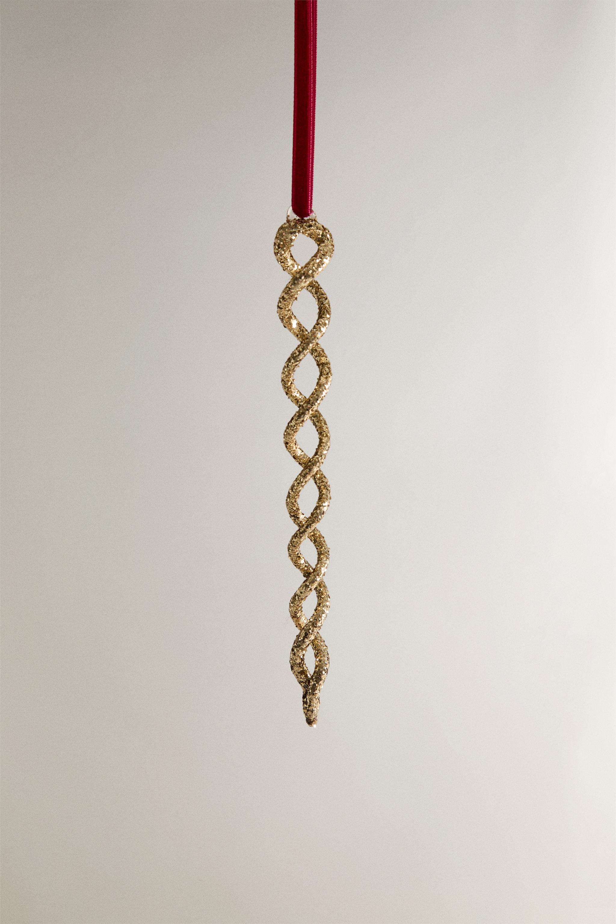 SPIRAL GLITTERY CHRISTMAS TREE ORNAMENT