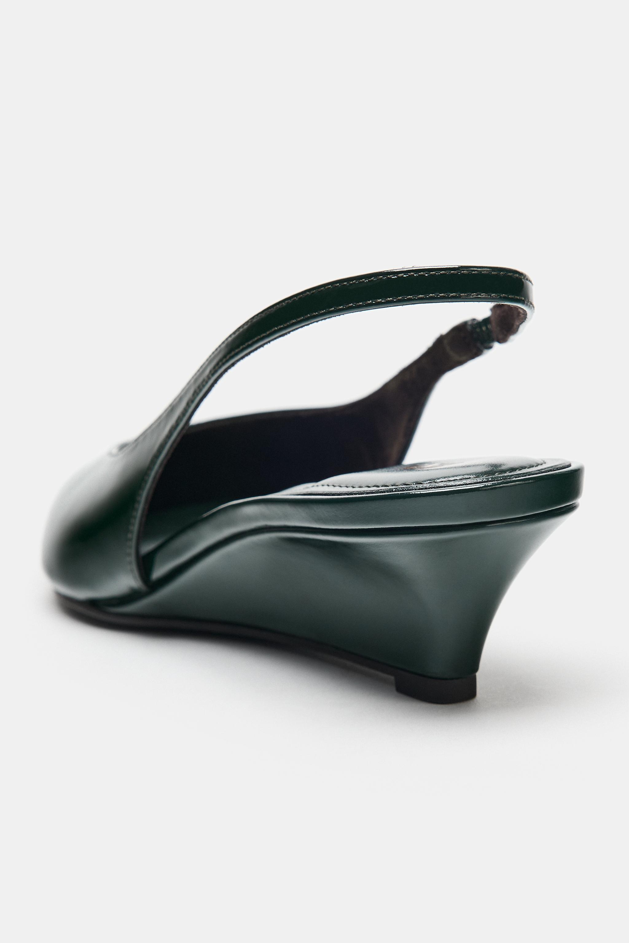 Обувь Zara PATENT-EFFECT WEDGE SHOES — фото 4