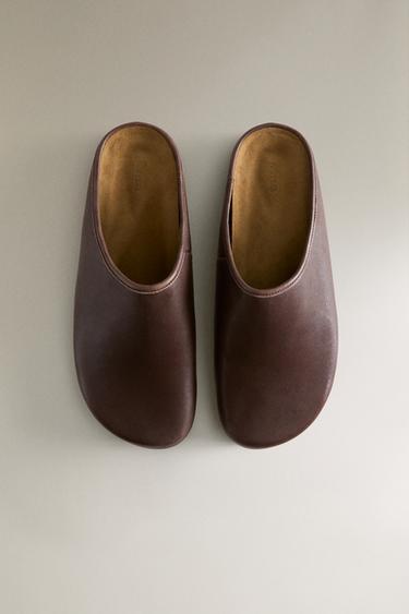 SABOT CUIR MINIMALISTE - Marron chocolat de Zara - Image 2