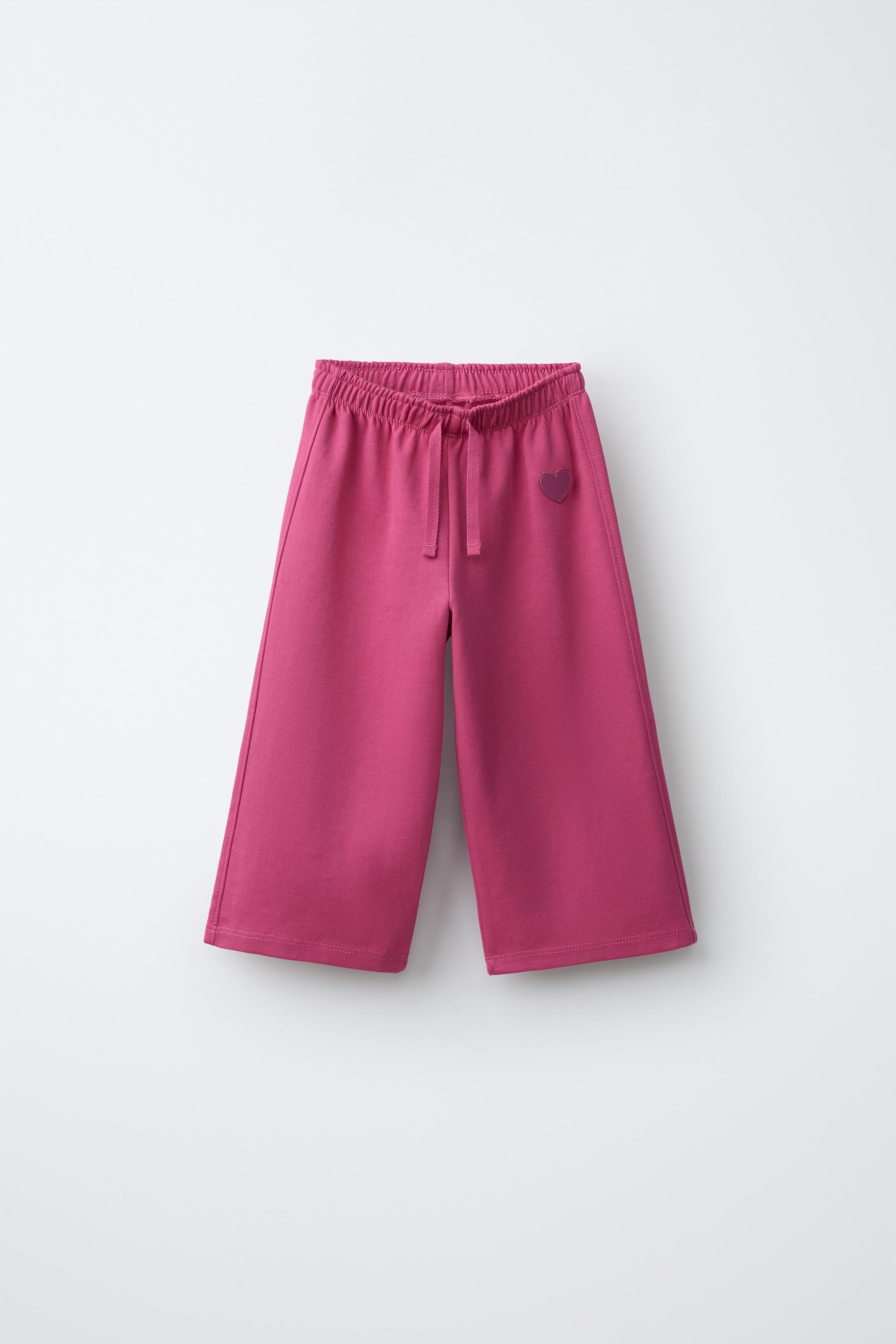 HEART INTERLOCK WIDE LEG PLUSH PANTS - Chocolate | ZARA United States