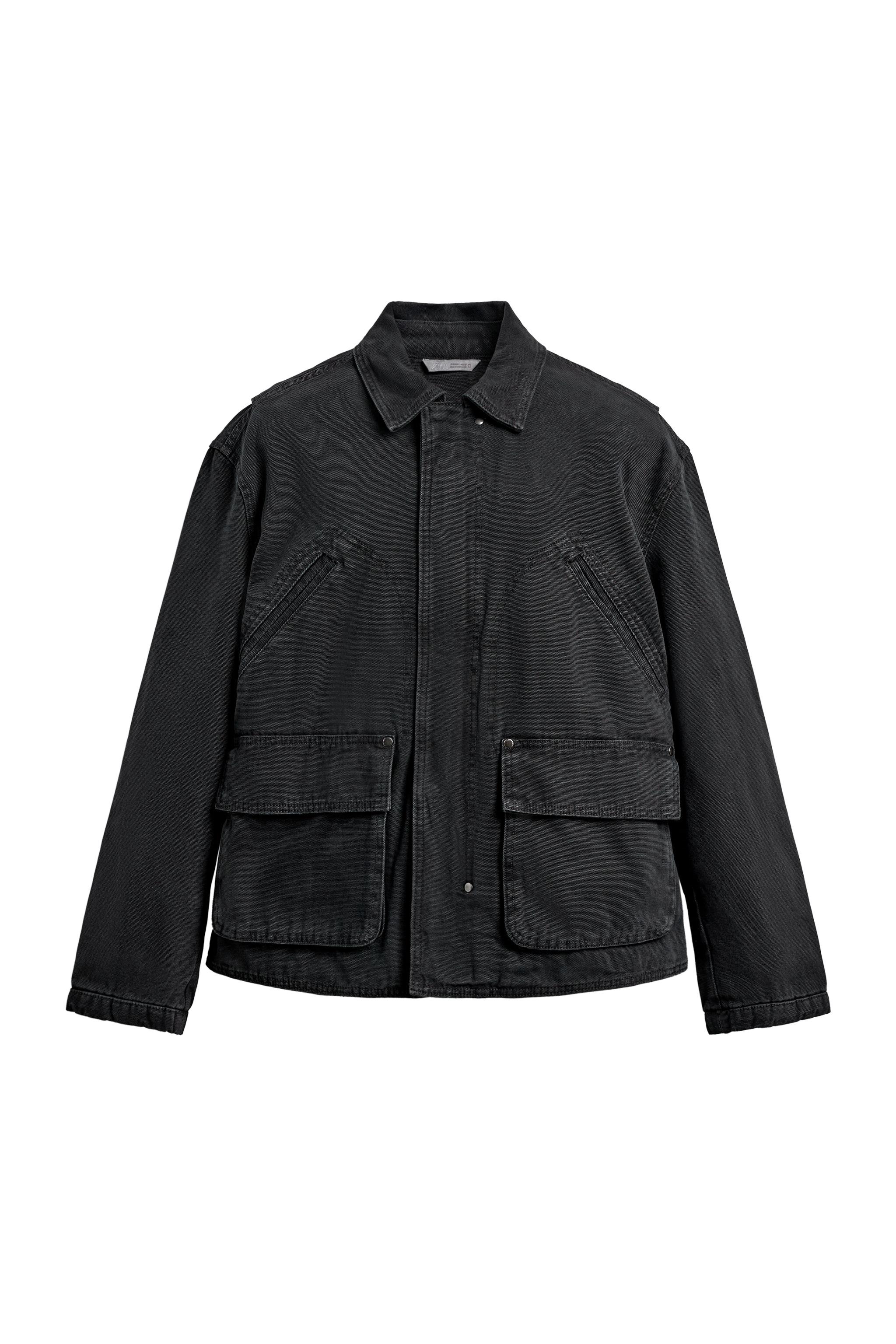 RELAXED FIT WASHED POCKET JACKET - Dark grey | ZARA Turkey