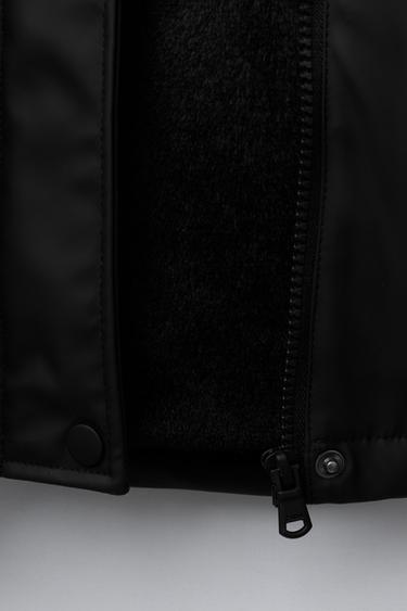 WATER-REPELLENT RUBBERISED FAUX FUR JACKET - Black by Zara