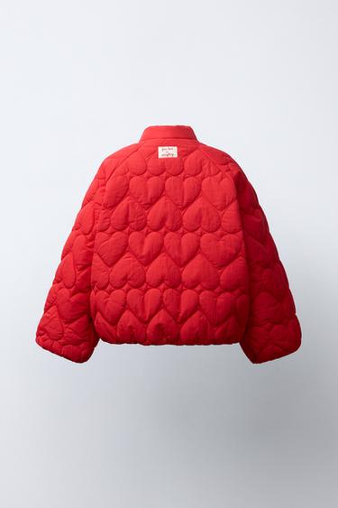 BLOUSON MATELASSÉ CŒURS - Rouge de Zara - Image 3