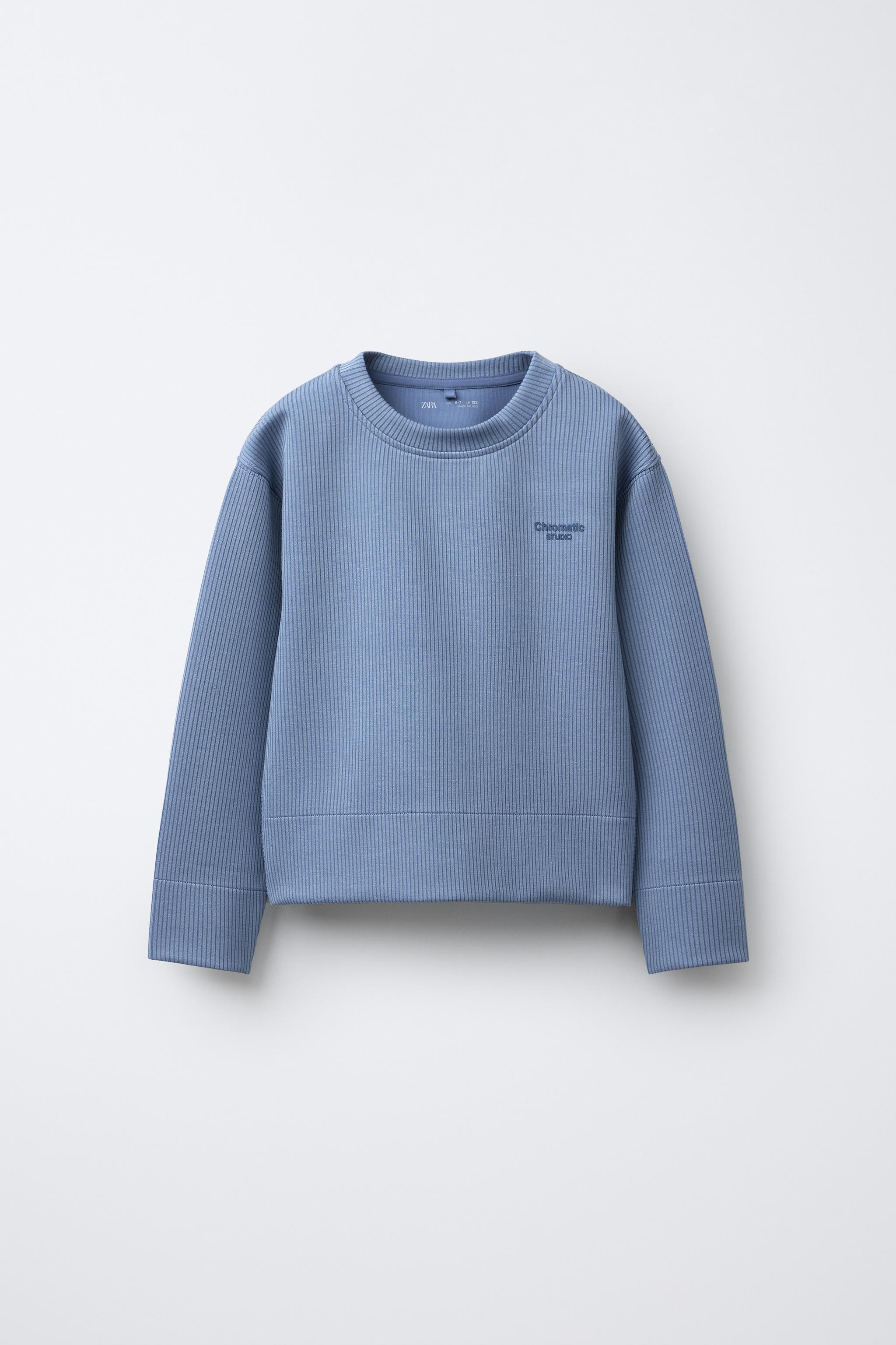 RIB SWEATSHIRT WITH MODAL - Blue | ZARA United States
