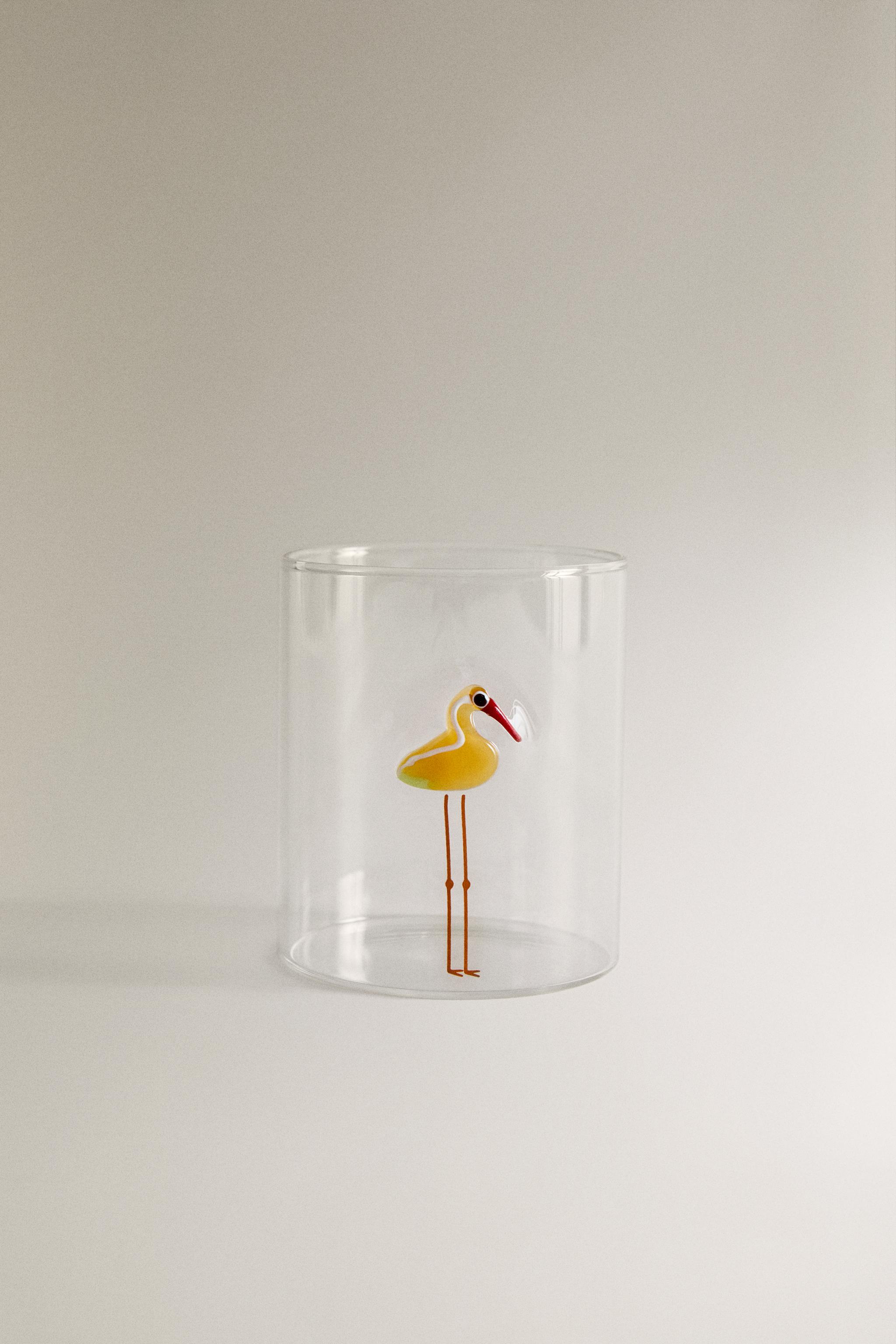 BOROSILICATE GLASS BIRD TUMBLER - Yellow | ZARA United States