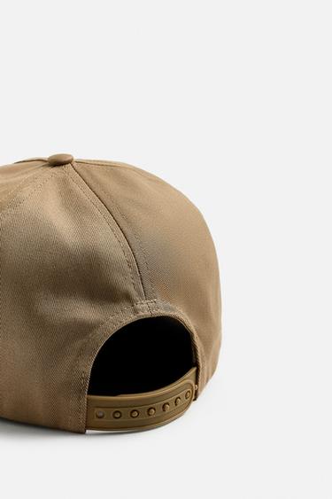 FLAT PEAK EMBROIDERED CAP - camel by Zara - Image 7