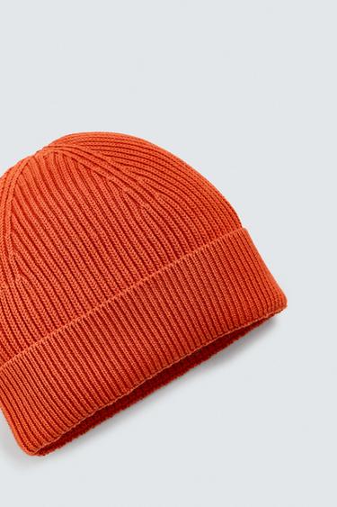 BASIC KNIT BEANIE - Orange by Zara - Image 1