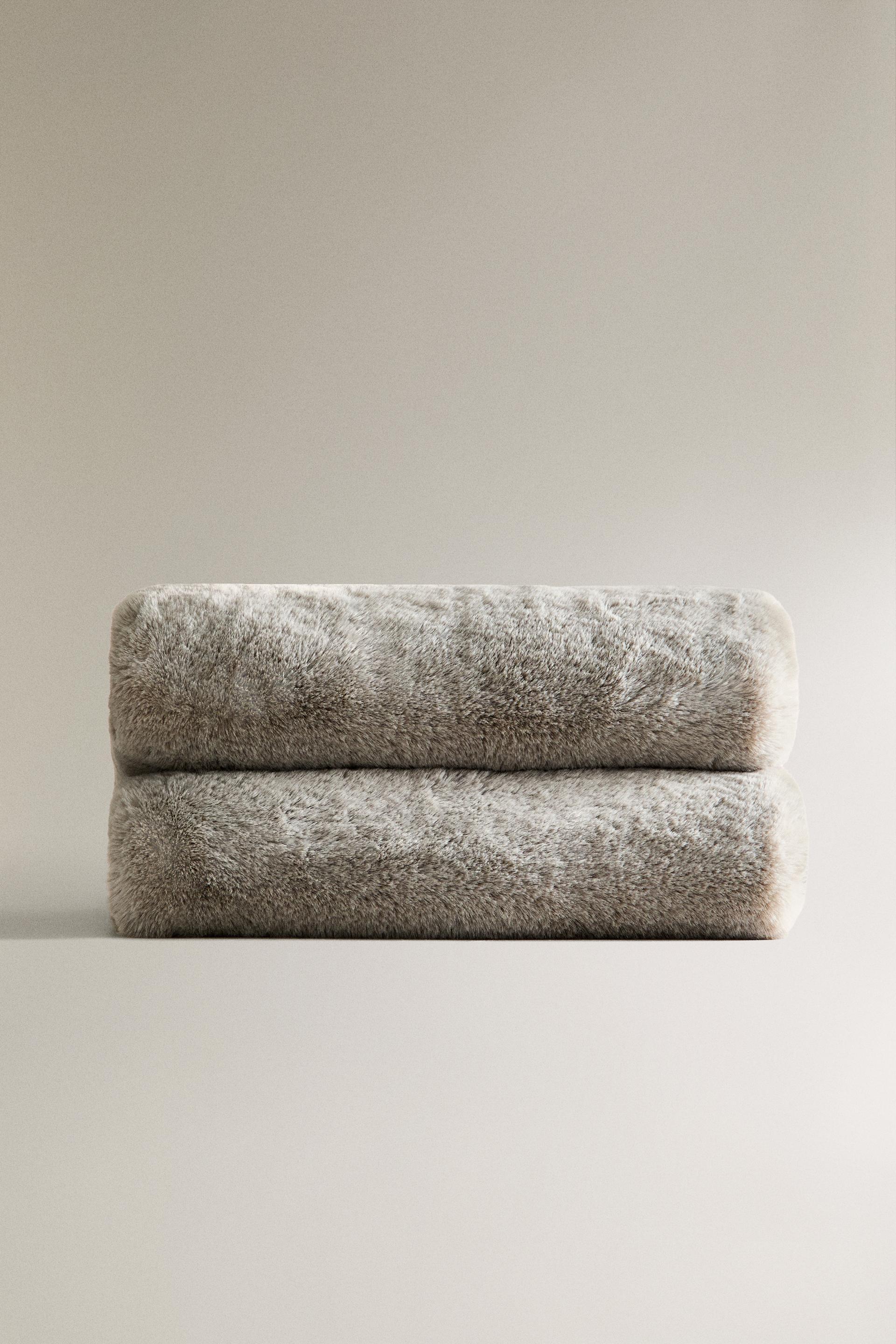 Zara faux fur blanket sale