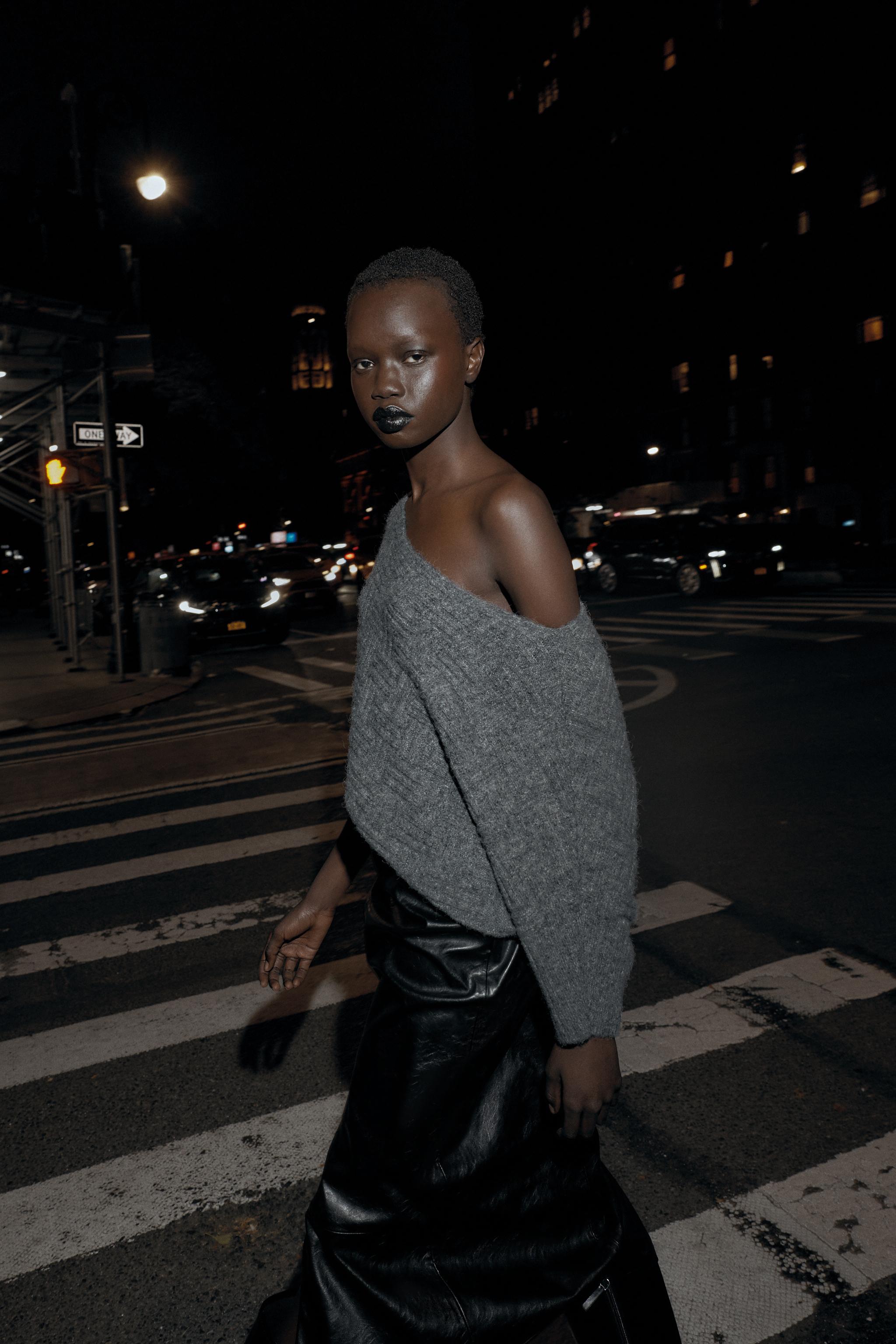 ASYMMETRIC TEXTURED KNIT JUMPER - Gray marl | ZARA United States