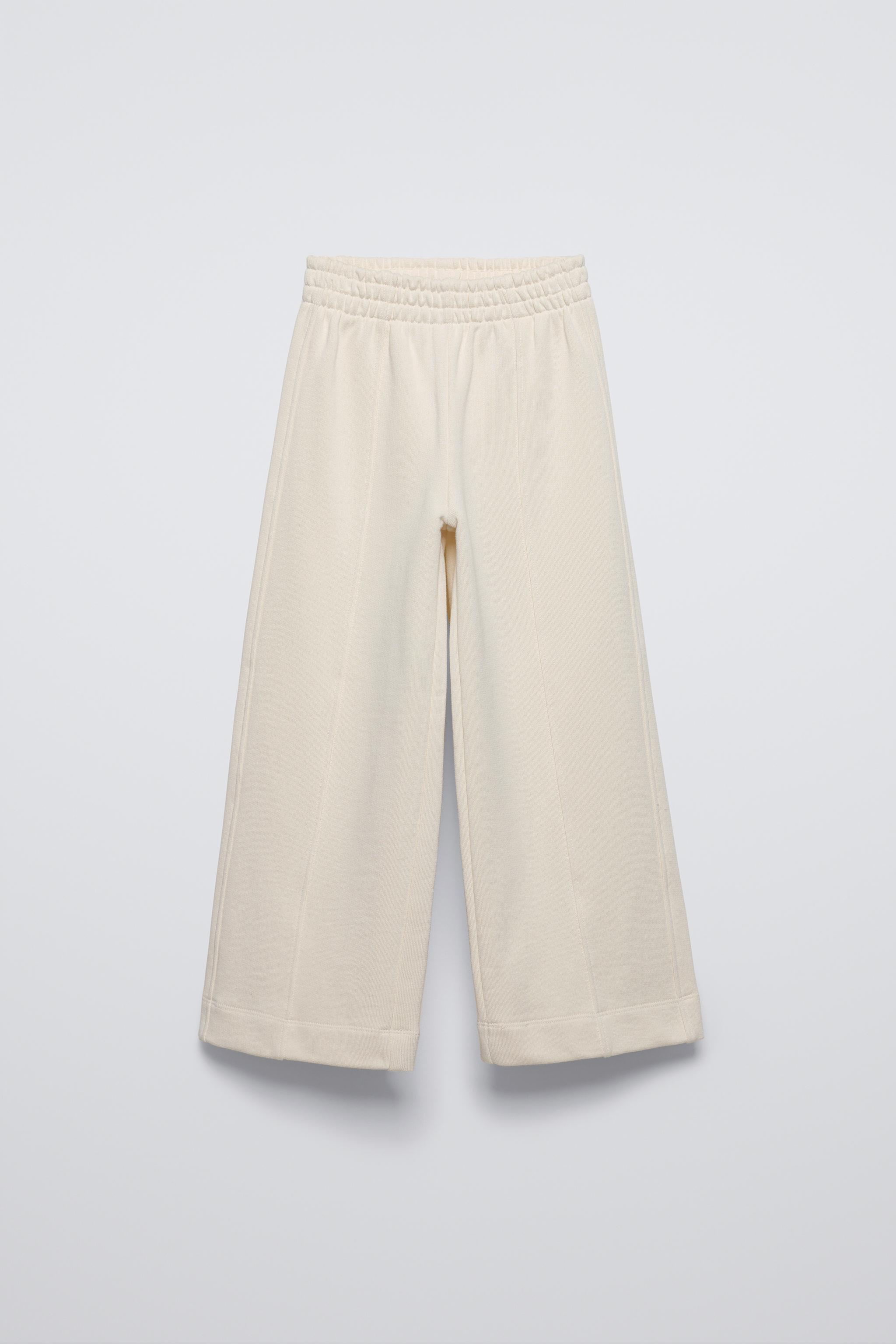 Cream wide leg trousers zara hotsell