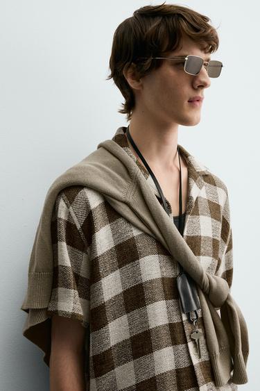 TEXTURED CHECK SHIRT - ECRU by Zara - Image 7