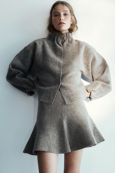 KNIT MINI SKIRT - Anthracite Grey by Zara