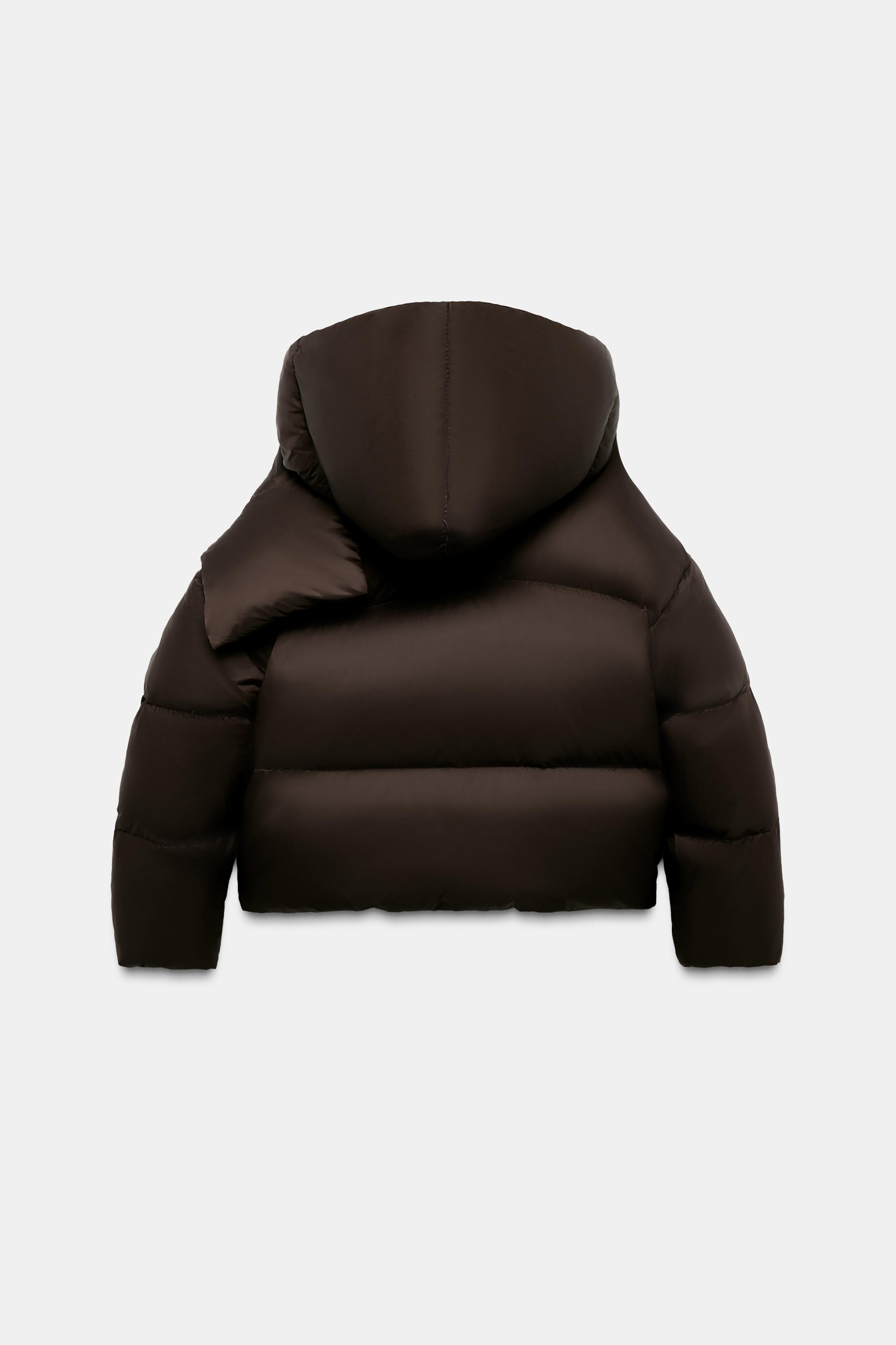 撥水防風ダウンパフジャケット - ブラウン | ZARA Japan / 日本