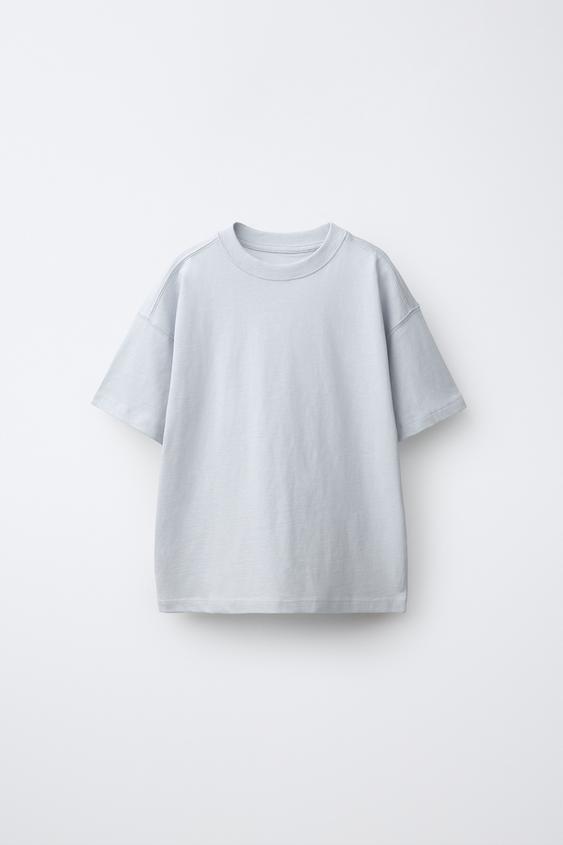 PLAIN SHORT SLEEVE T-SHIRT - Light blue by Zara - Image 0
