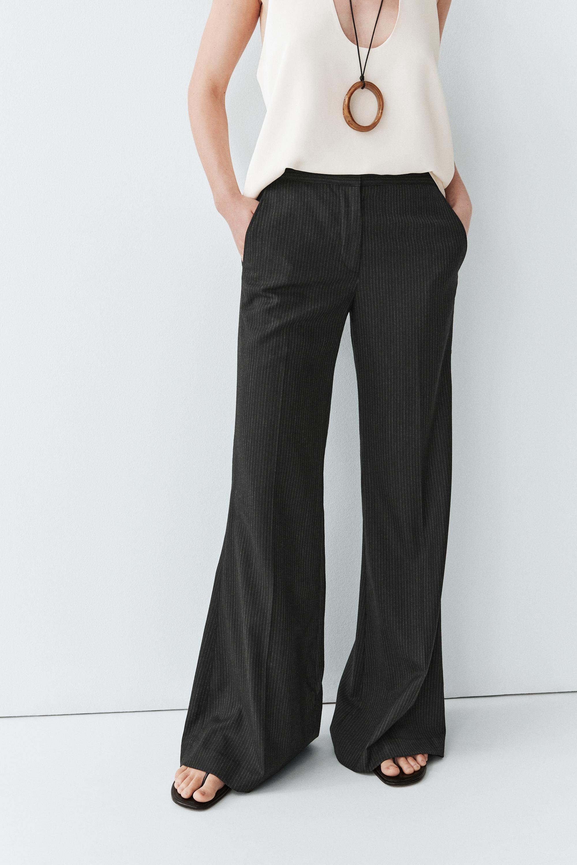 Flare fit pinstripe trousers