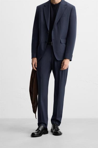 PANTALON DE COSTUME À CARREAUX - Bleu roi de Zara - Image 1