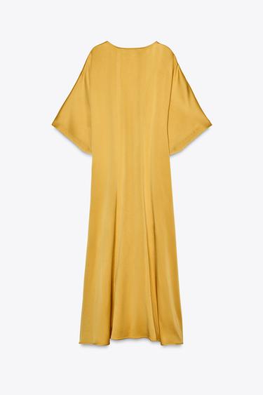 ROBE TUNIQUE À PLI ZW COLLECTION - Jaune de Zara - Image 5