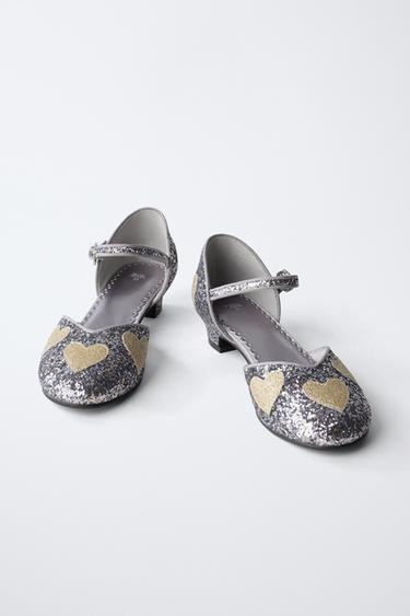 CHAUSSURES À TALONS BRILLANTES CŒURS - Argent de Zara - Image 2