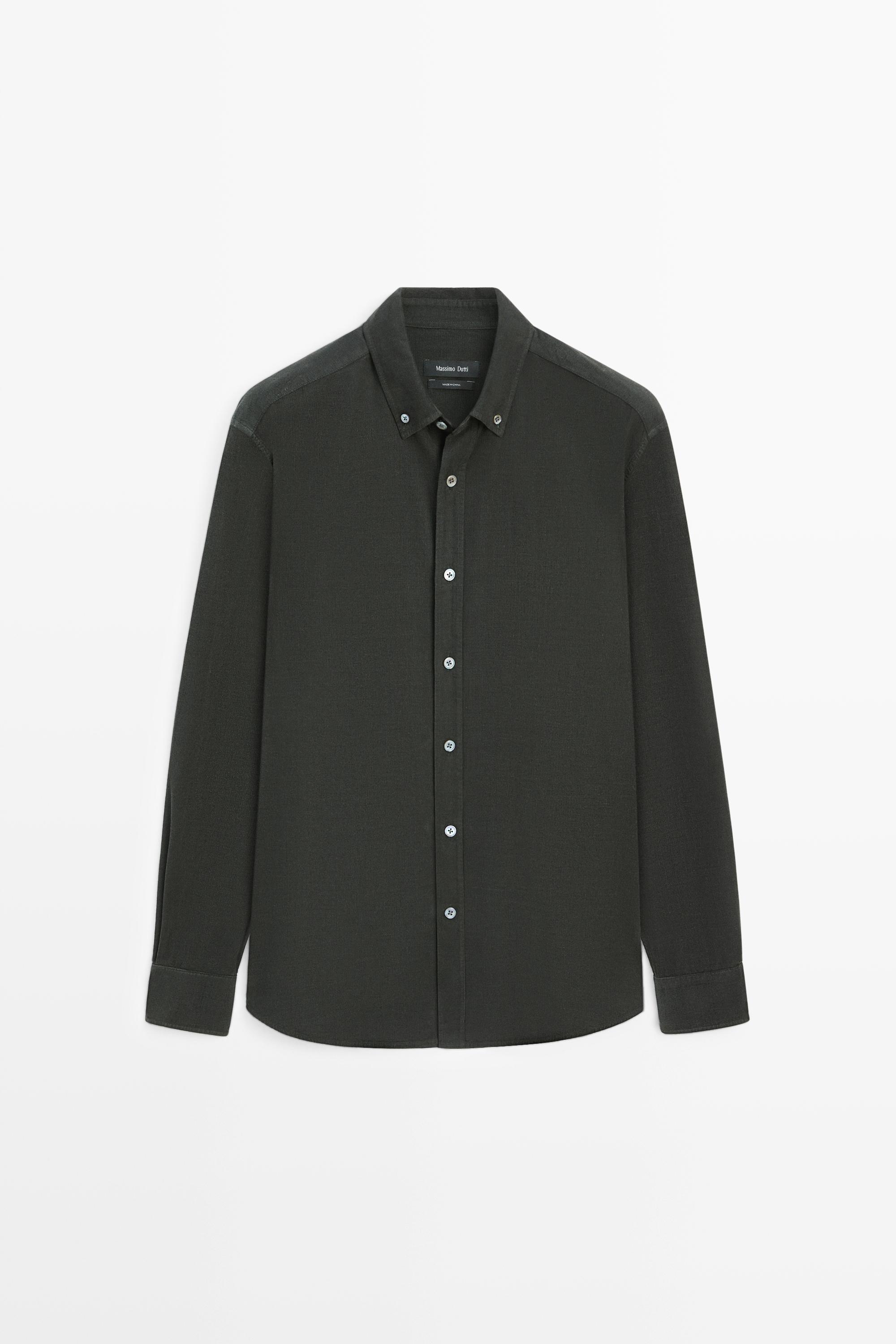 Regular fit needlecord shirt