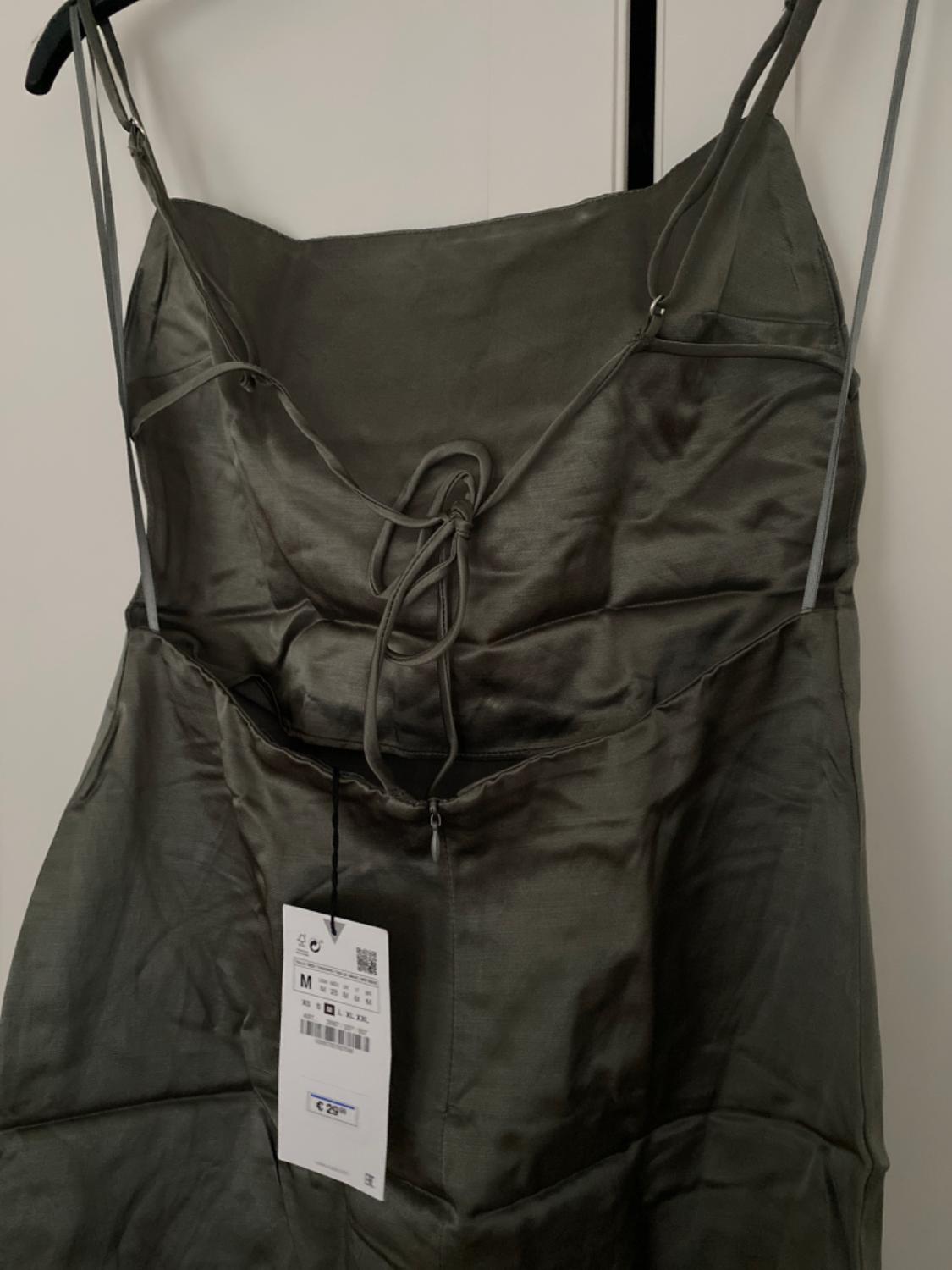 SATIN LINEN BLEND DRESS - Image 3