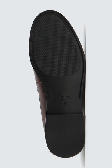 WORN-EFFECT PENNY LOAFERS - Burgundy Red by Zara - Image 6