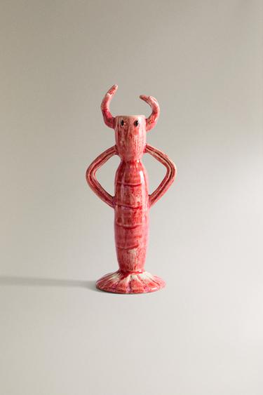 Zara LOBSTER CERAMIC CANDLESTICK - Pink