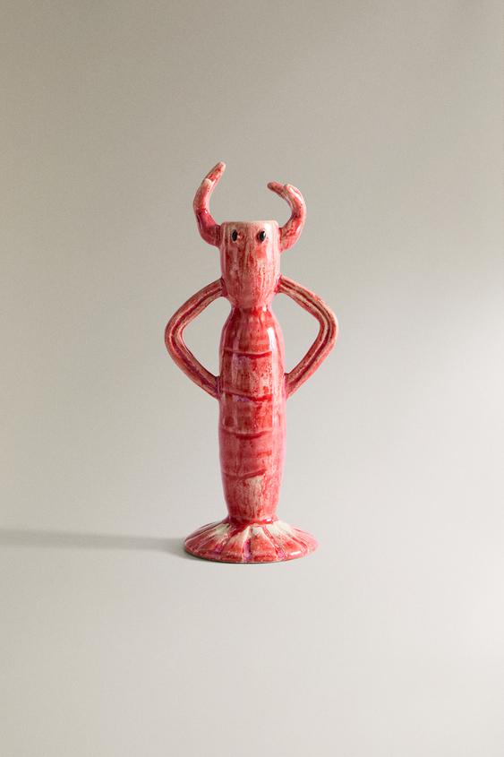 LOBSTER CERAMIC CANDLESTICK