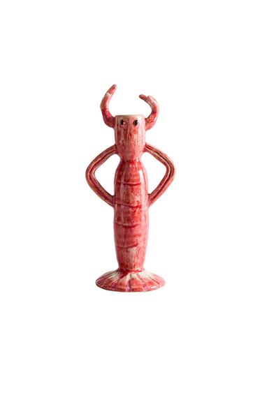 Zara LOBSTER CERAMIC CANDLESTICK - Pink - Image 0