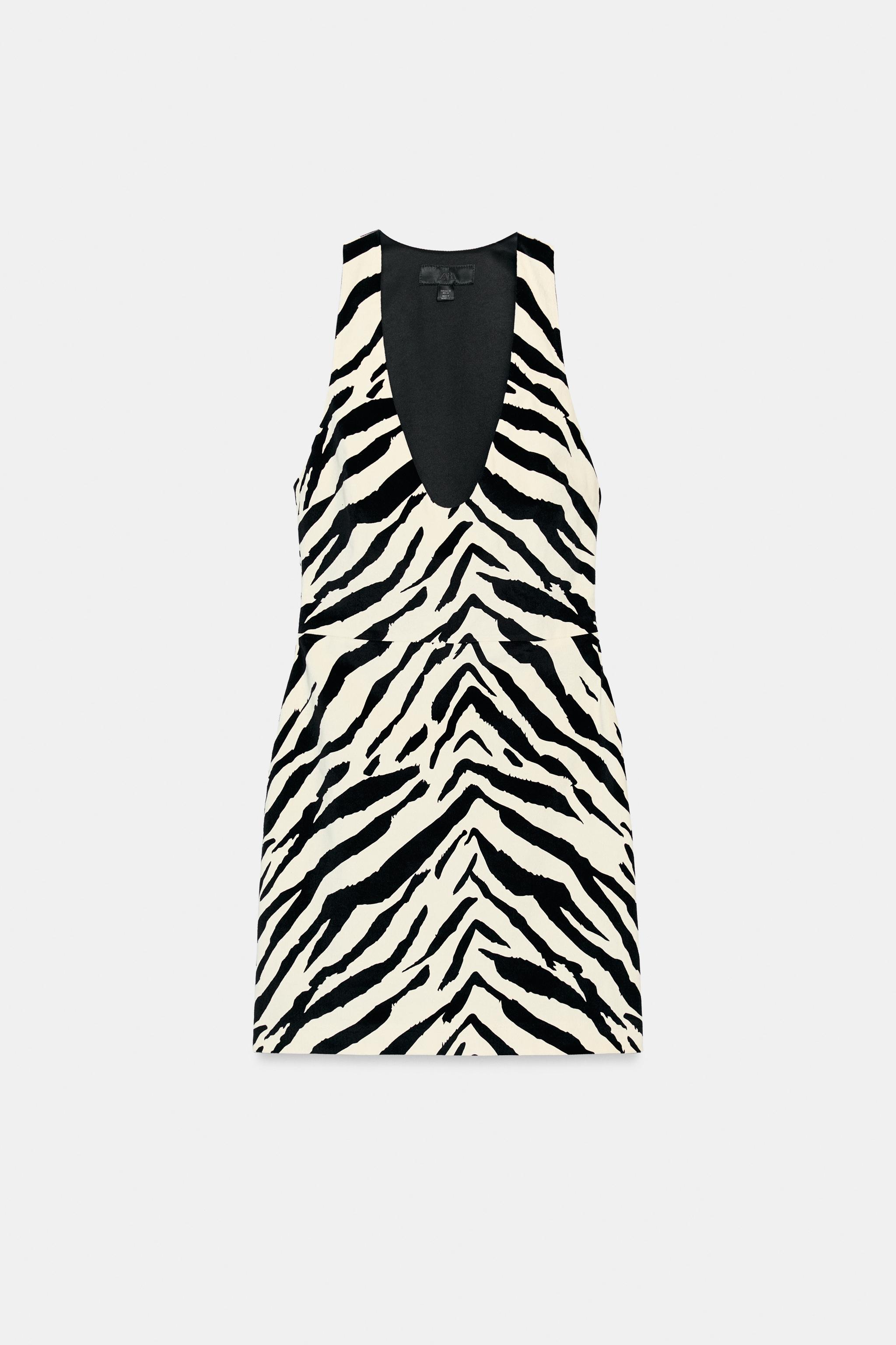 ROBE MINI EN VELOURS À IMPRIMÉ ANIMAL