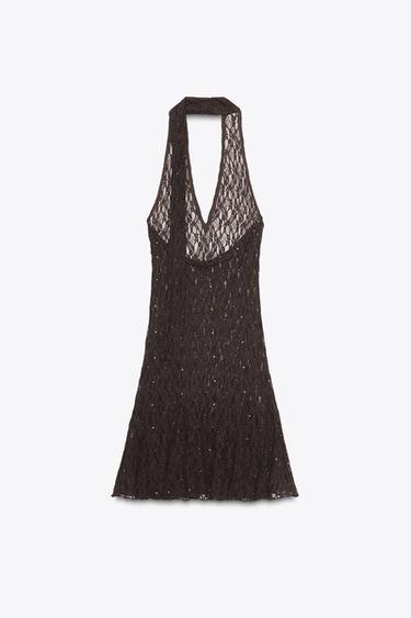 STUDDED SCARF DRESS - Chocolate by Zara - Image 5