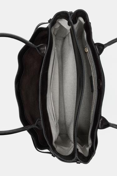 LEATHER CITY BAG - Black by Zara - Image 5