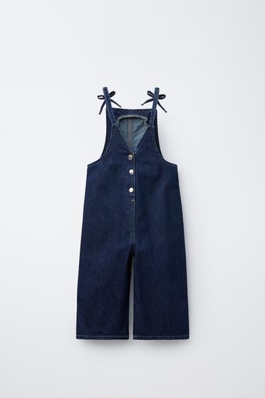 SALOPETTE EN DENIM AVEC NŒUDS - Bleu de Zara - Image 1