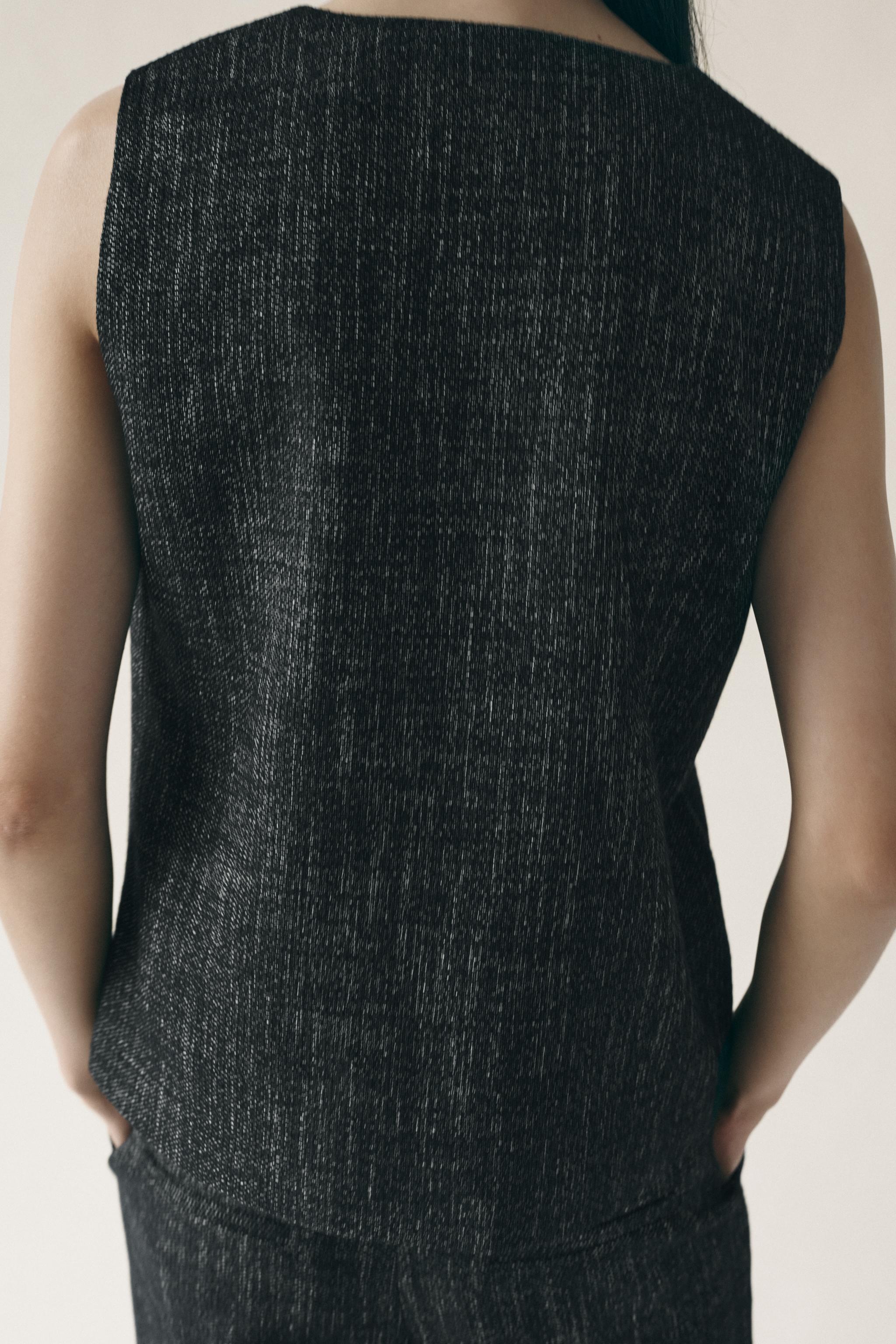ZW COLLECTION TEXTURED TOP - Black | ZARA United States