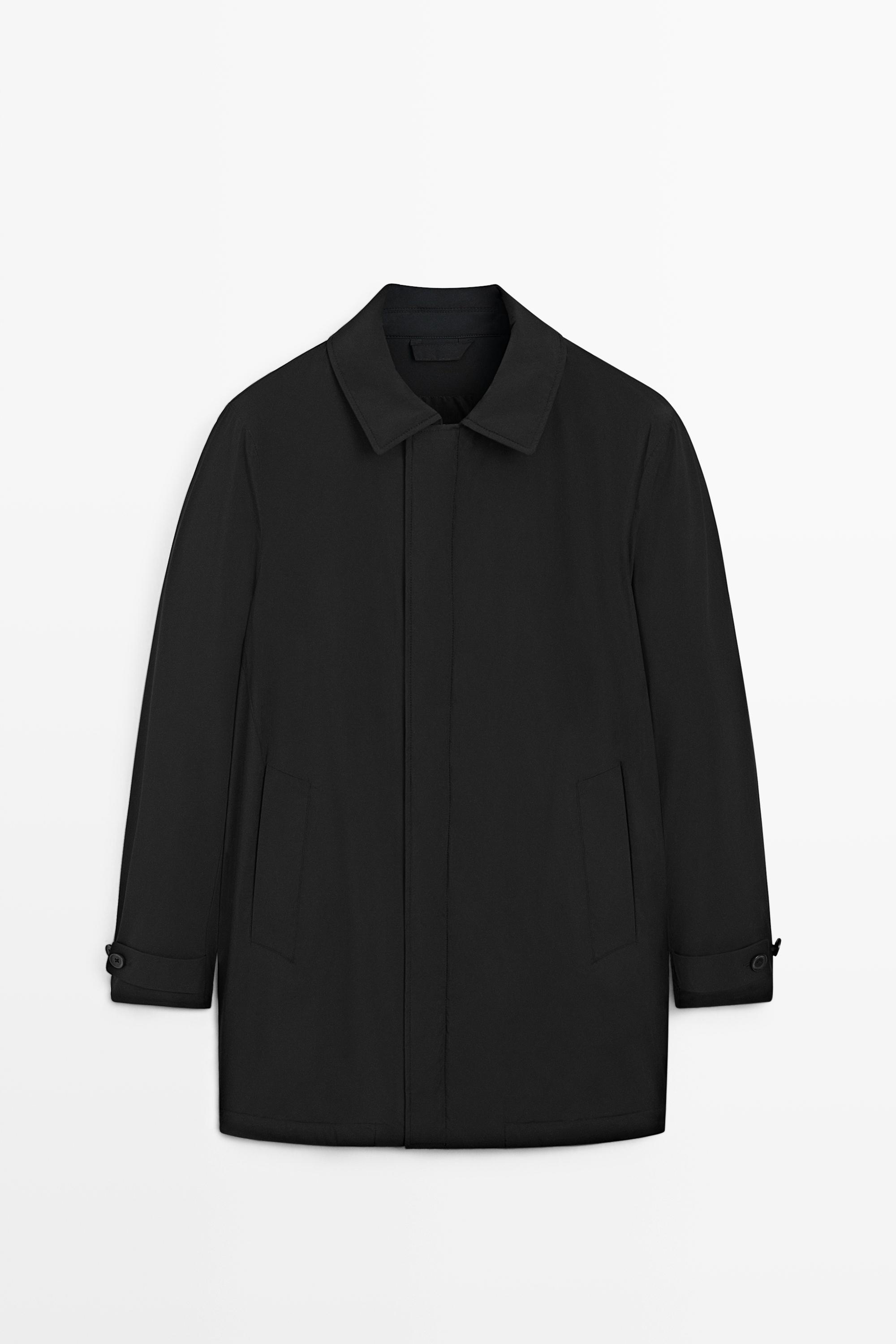 Technical fabric trench coat