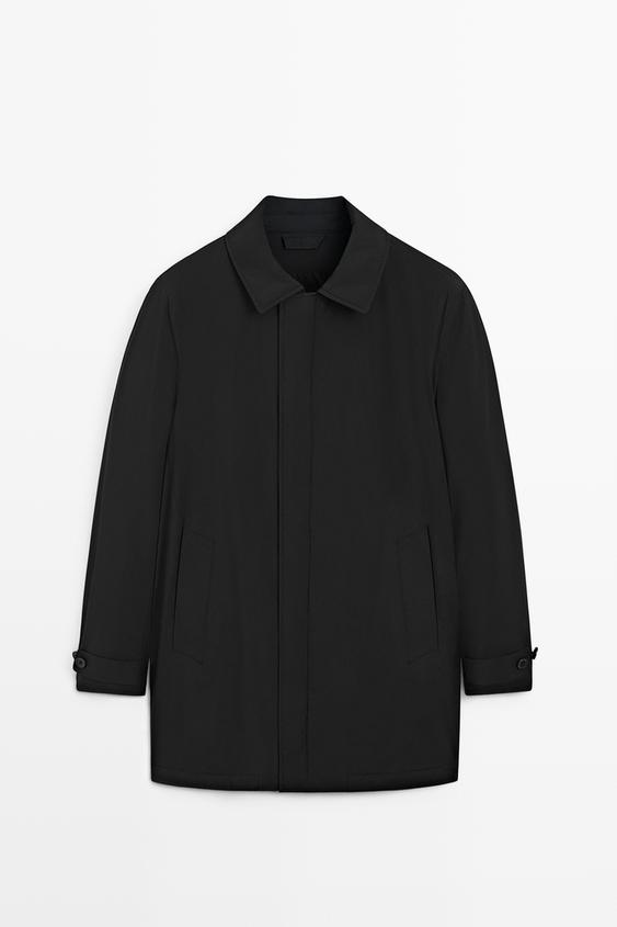 Zara Technical fabric trench coat - Black - Image 0