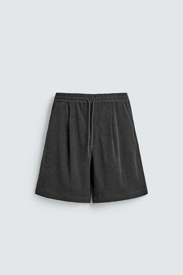 CELANA BERMUDA RELAXED FIT RELIEF - Abu-abu muda dari Zara