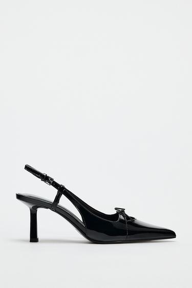 BOW SLINGBACK HEELS - Black by Zara