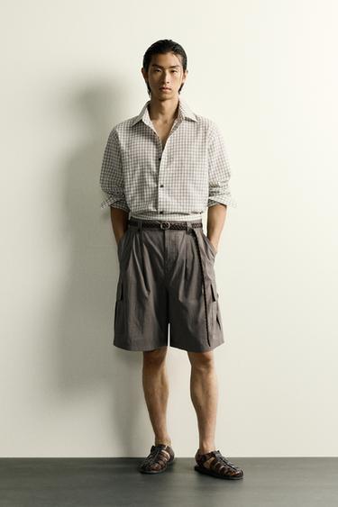 RELAXED FIT CHECK OVERSHIRT - Black / White by Zara - Image 0