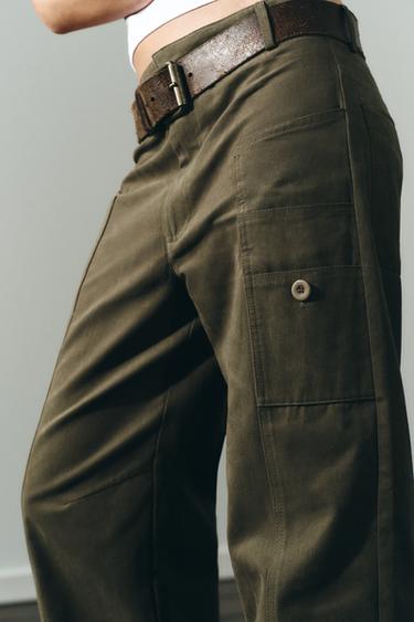 BALLOON CARGO TROUSERS - Dark khaki by Zara - Image 4