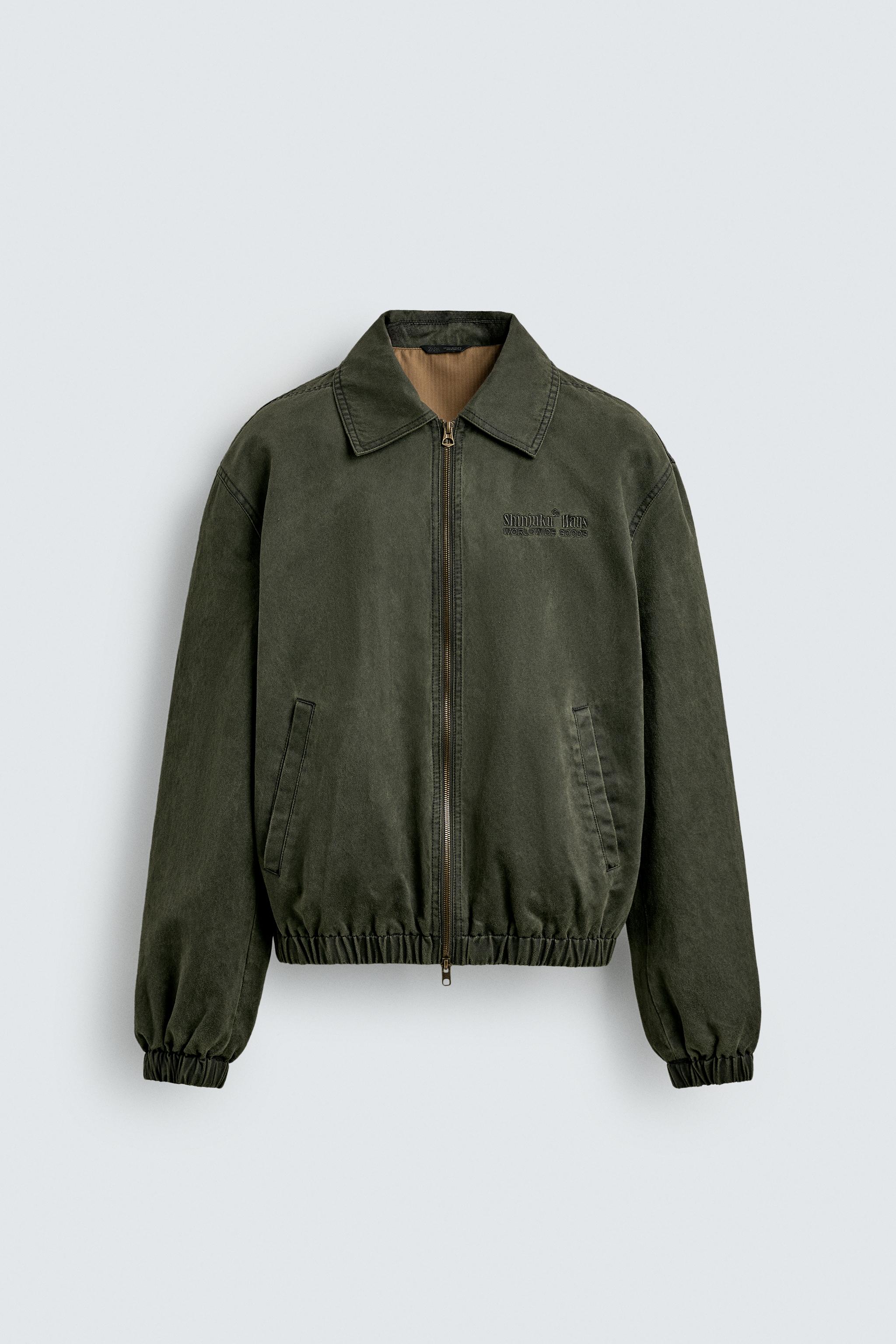 ウォッシュド フェイクスエード ジャケット - グリーン | ZARA Japan