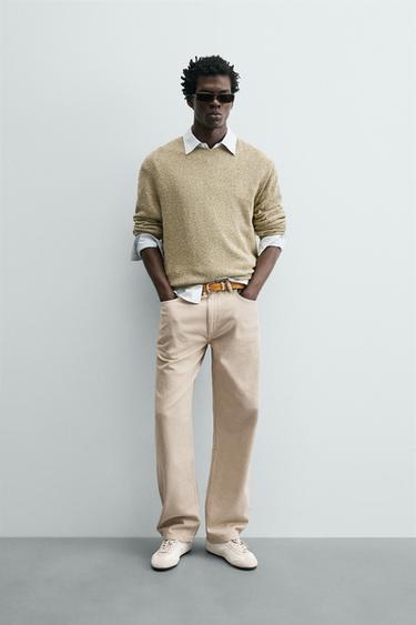 COTTON BLEND TWISTED YARN JUMPER - pistachio green by Zara