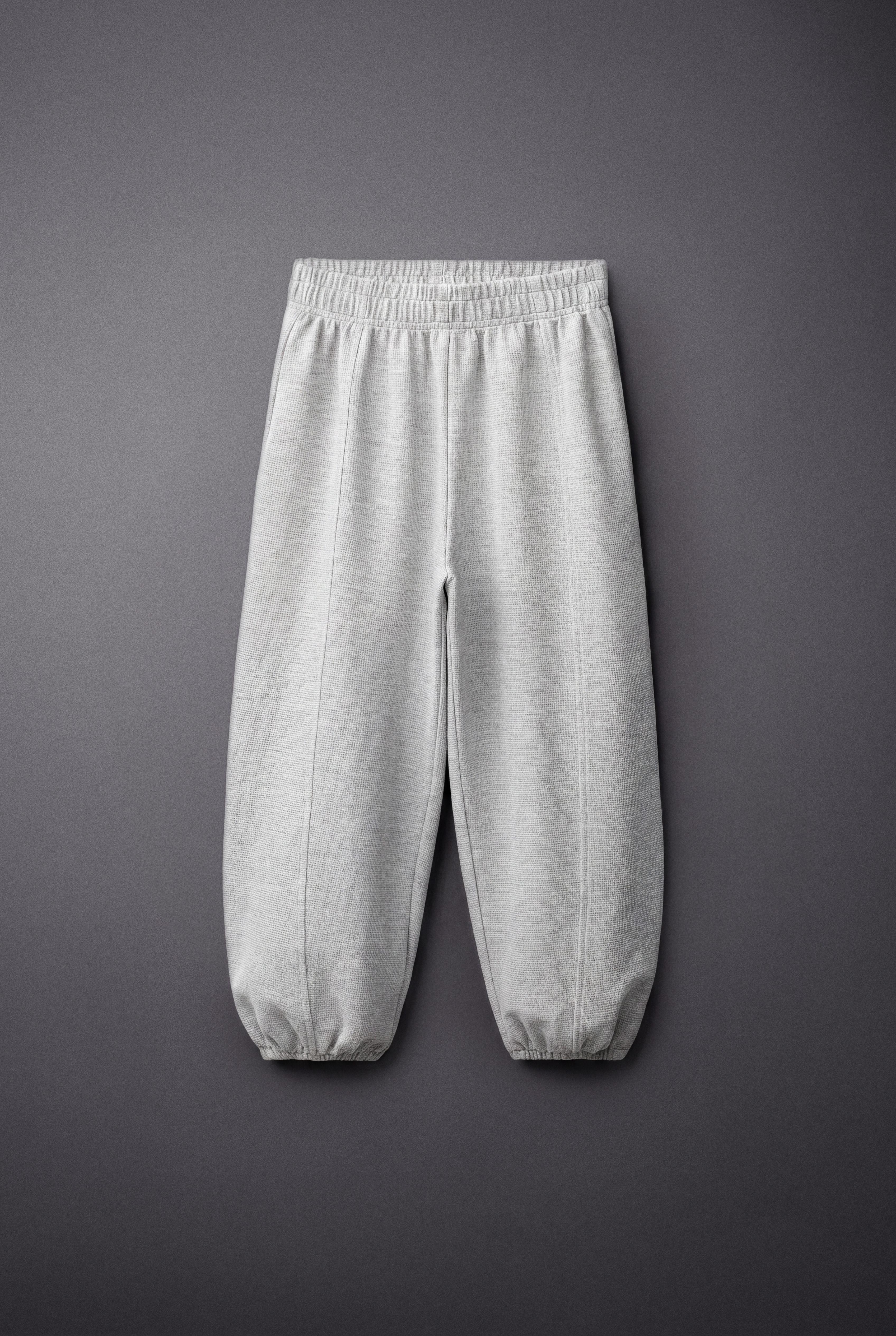 WAFFLE GYM JOGGER PANTS — Gray marl