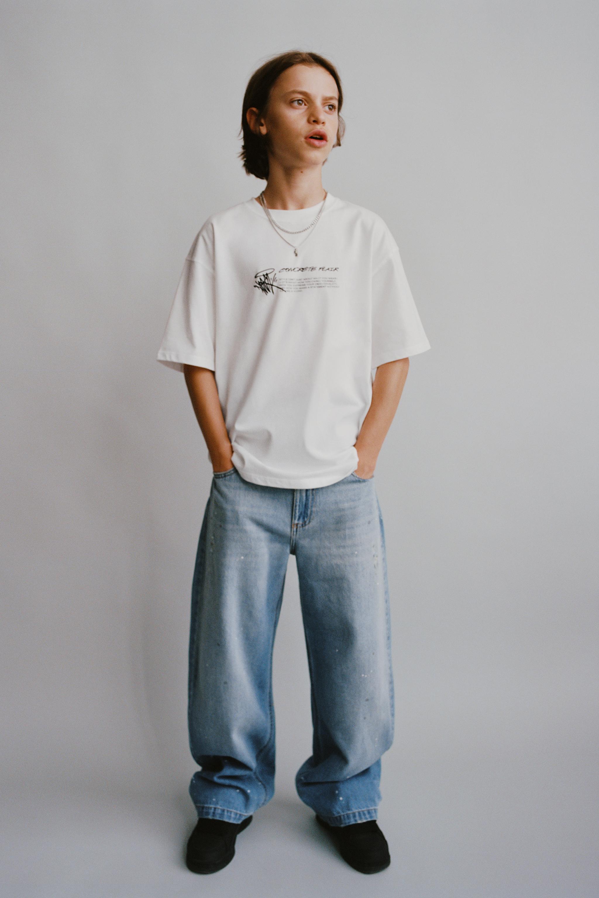 SPOTTED RELAXED BALLOON JEANS