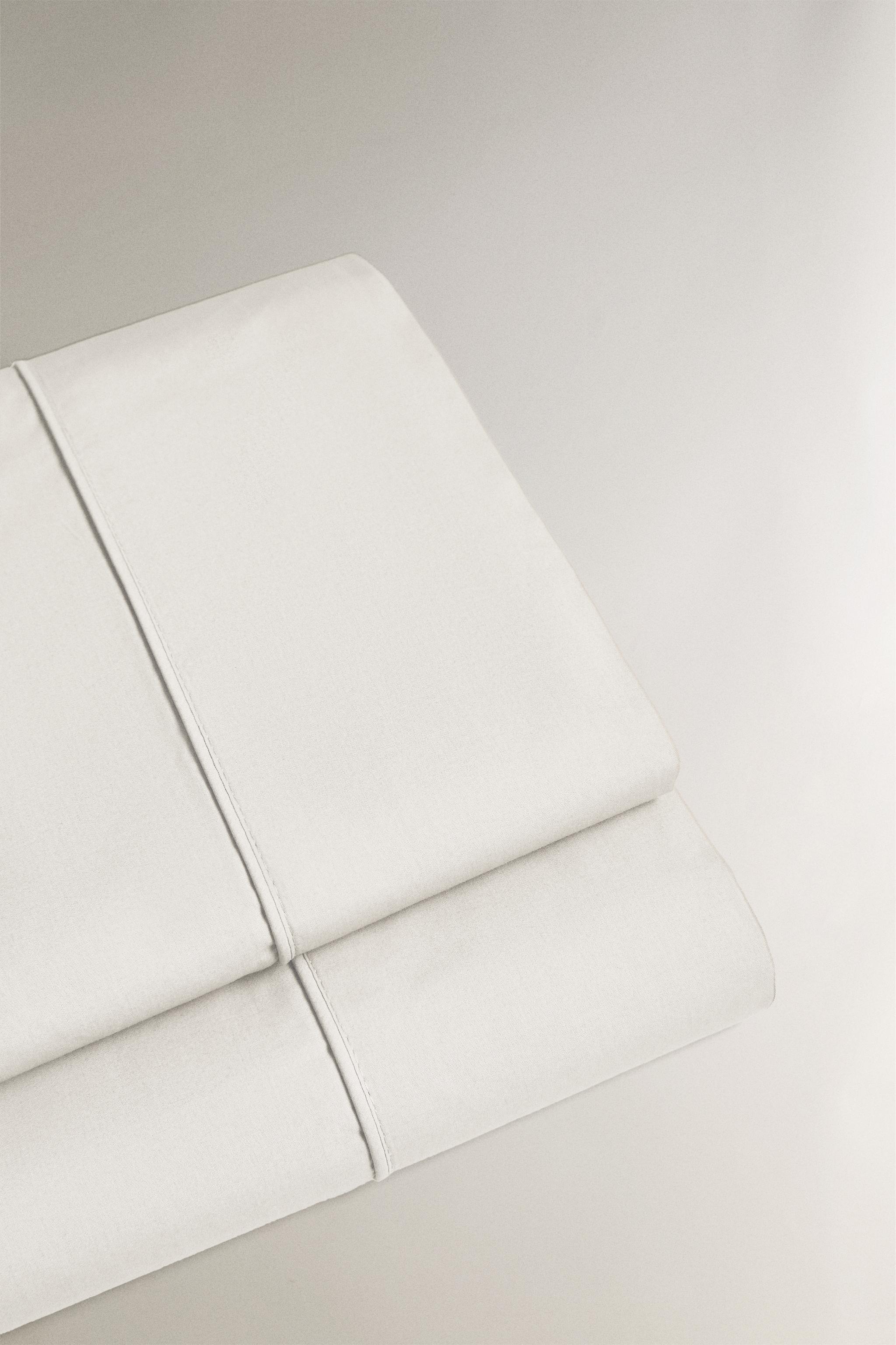 PERCALE FLAT SHEET (300 THREAD COUNT) - White | ZARA United States