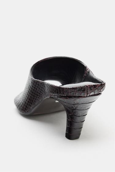 LEATHER MULE SANDALS LIMITED EDITION - Chocolate Brown by Zara - Image 7